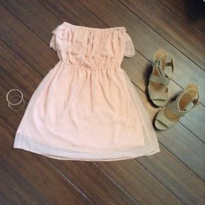 Blush Pink Strapless Dress!